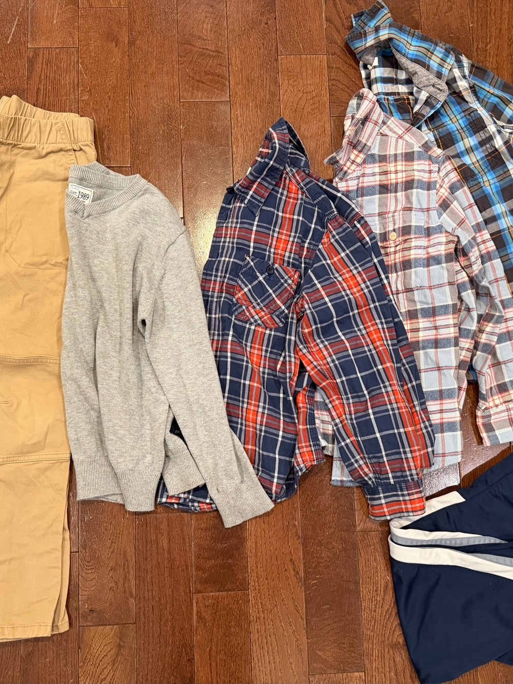 Lot of Boys Size 8-10 Mix of Flannel Button-Up Shirts - Jeans, pants, Sweater